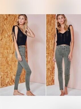 McGuire Y2K Green/Grey Moto Skinny Jeans
